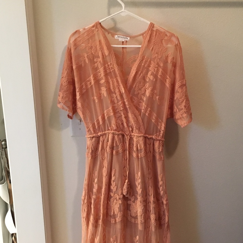 Floor length lace dress